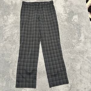 Nike Pants Mens 34 x34 Black Gray Plaid Performance Golf Dri Fit
